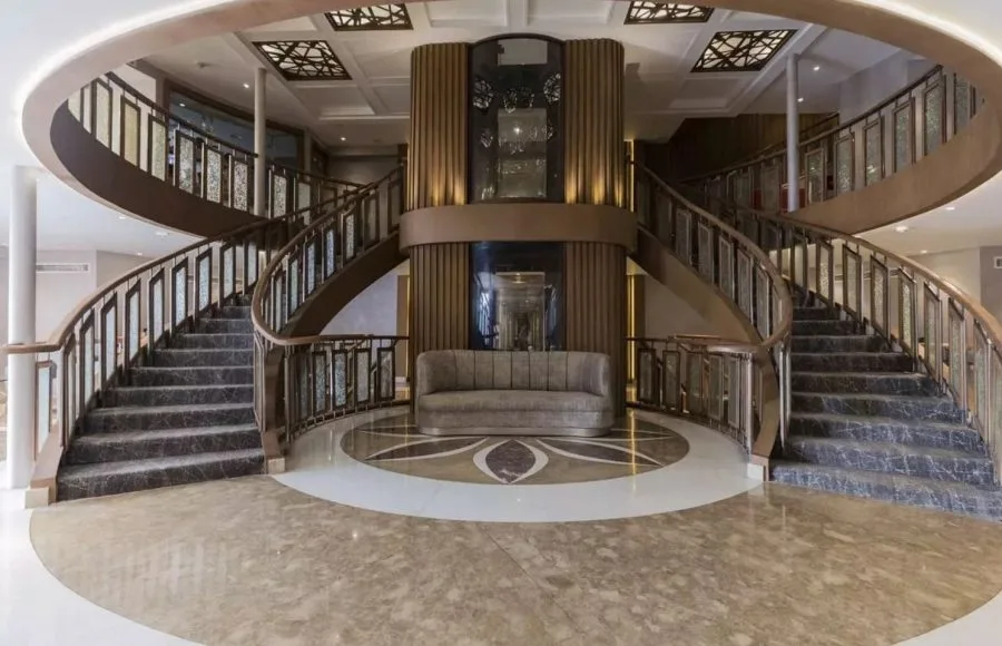 The luxurious lobby of the MS Semiramis II