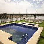 Swimming pool on the sundeck of the Semiramis II