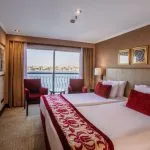 A twin-bedded cabin on the Steigenberger Legacy Nile Cruise.