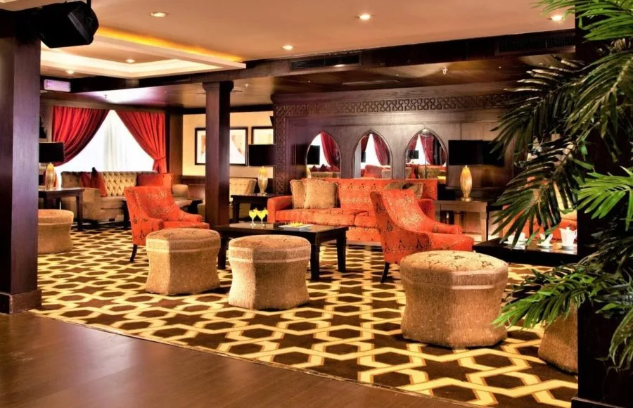 The luxurious lounge on the Steigenberger Legacy ship.