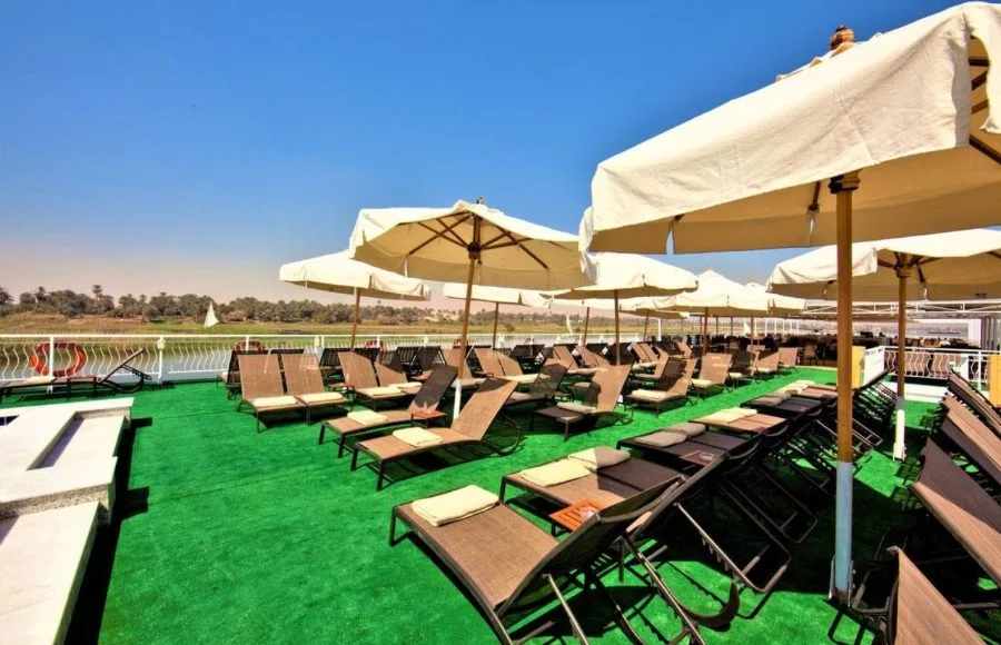 The sun deck on the Steigenberger Legacy ship.