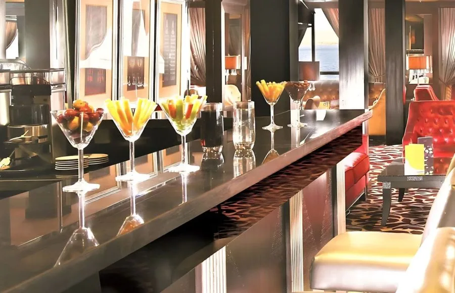 The bar on the Steigenberger Minerva Nile Cruise ship.