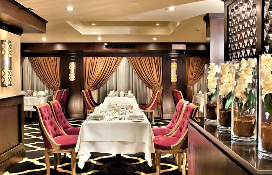 The dining room on the Steigenberger Minerva Nile Cruise.