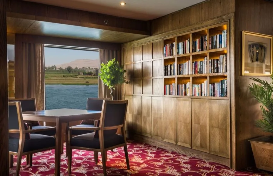 The library on the Steigenberger Royale Nile Cruise.