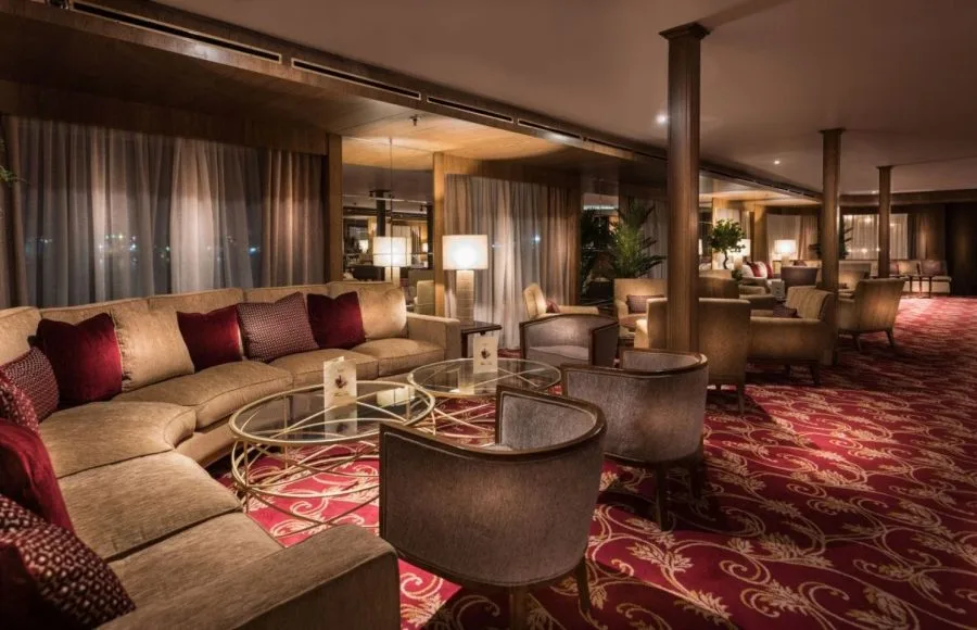 The elegant lobby on the MS Steigenberger Royale.