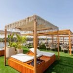 Relax in style on the chic shaded day beds of the sun deck lounge aboard the incredible Tamr Henna Nile Cruise Ship while sailing Egypt's legendary river