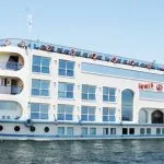 The MS Tower Prestige Nile Cruise ship sailing on the river.