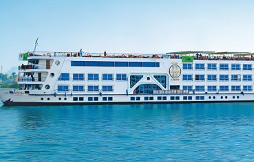 Blue Shadow 4 Nile Cruise ship sailing on the Nile River.