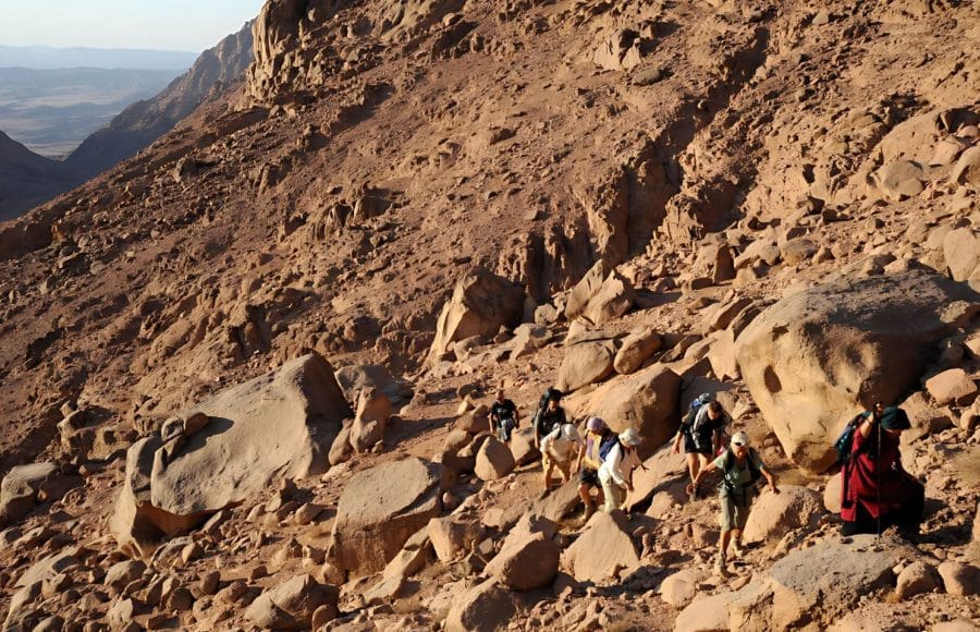 A-group-of-people-climbing-mount-Sinai