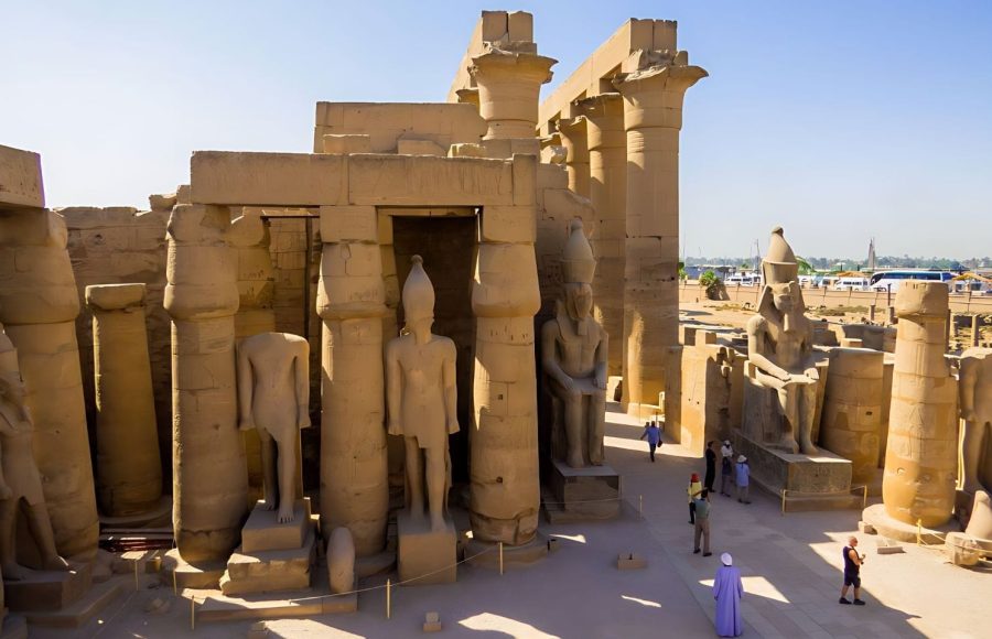 Luxor Temple entrance with colossal statues and columns a striking Egypt landmark
