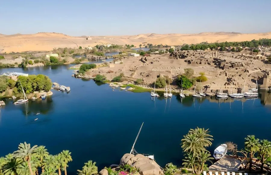Arial-View-River-Nile-And-Elephantine-Island