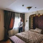 Interior of a luxury cabin on the Rois Dahabiya Nile cruise boat.