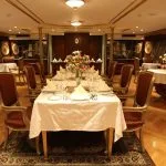 Luxurious dining room on the Dahabiya Rois Nile cruise boat