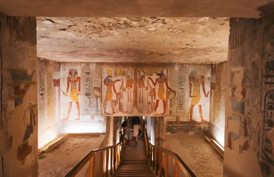 Entrance to a royal Tomb with vivid wall art Inside the Valley of the Kings
