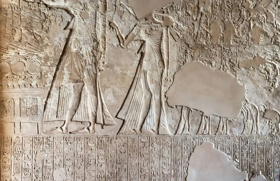 Inside-South-Tomb-Burial-Chamber-With-Relief-At-Amarna