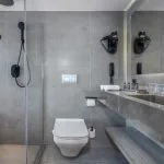 a modern bathroom interior for the MS Historia Nile Cruise.