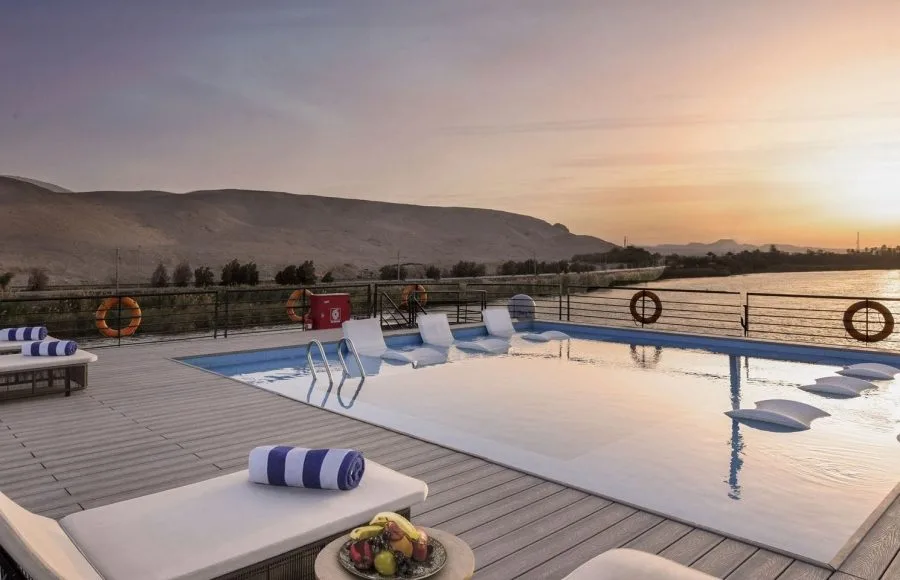 istoria Nile Cruise booking page showing the pool deck