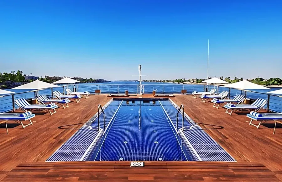 The Swimming Pool on the Oberoi Zahra Sun Deck.
