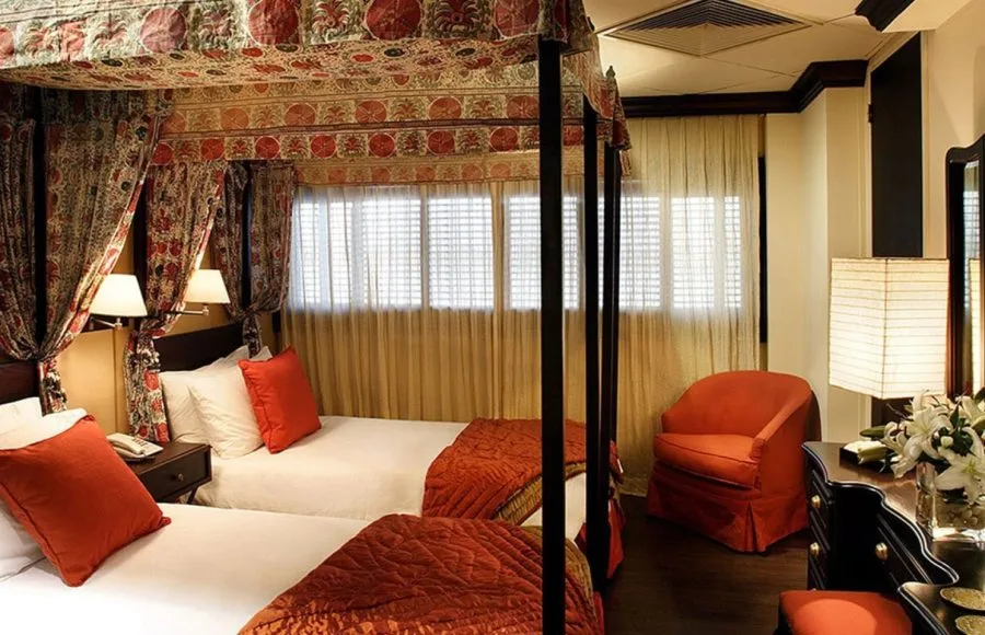 Luxurious twin-bed cabin on the Sanctuary Sun Boat III Luxury Nile Cruise.