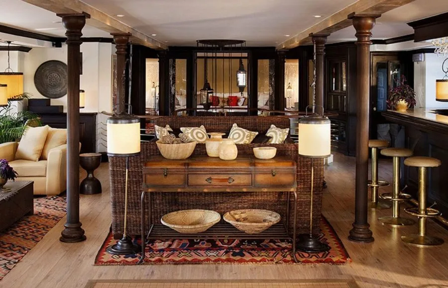 Elegant lounge on the Sanctuary Sun Boat III Luxury Nile Cruise.