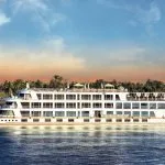 Sanctuary Sun Boat IV Nile Cruise ship sailing on the Nile River.