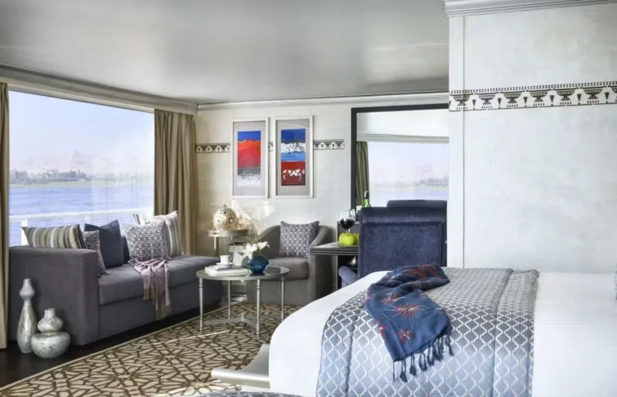 Spacious suite on the Sanctuary Sun Boat IV Luxury Cruise.