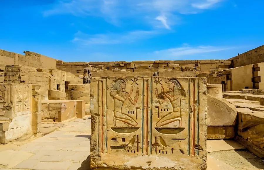 Remains-of-the-reliefs-in-the-Shrine-of-the-sacred-barque-of-Amun-in-Medinet-Habu-Temple