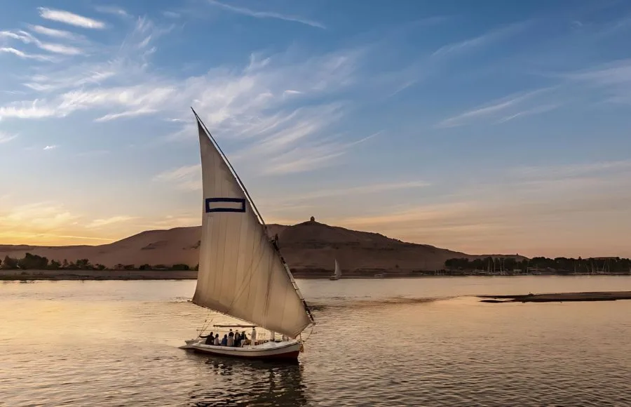 Ride-in-a-Felucca-boat-in-Luxor-Egypt-on-the-NIle-River