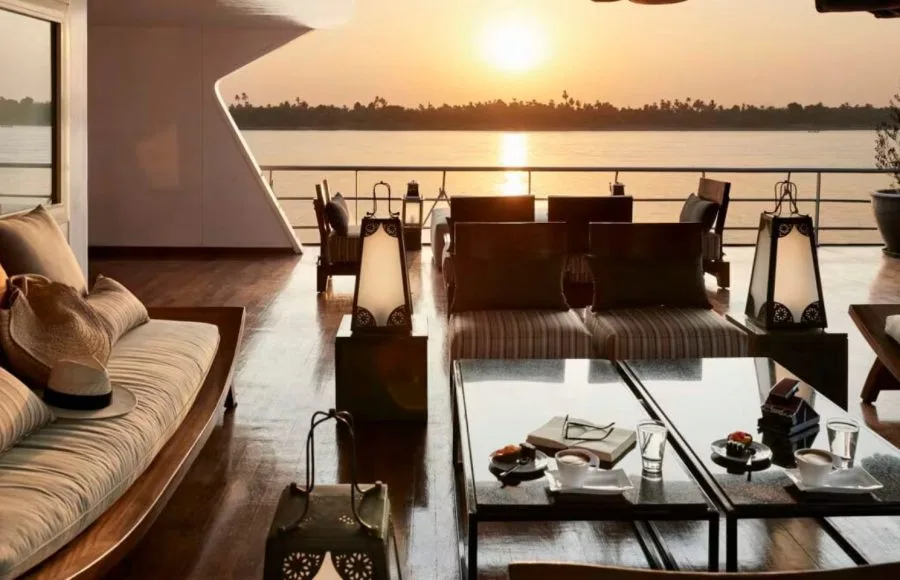 Sun Deck Lounge on the MS Sanctuary Nile Adventurer.