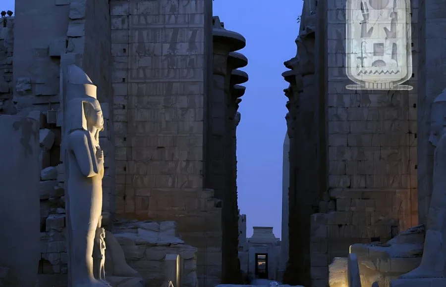 Statue-Of-RamsesII-At-Temple-Of-Karnak-Sound-And-Light-Show