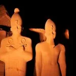 Statues-In-First-Court-Of-Great-Temple-Of-Amun-Karnak-Temple-Sound-And-Light-Show