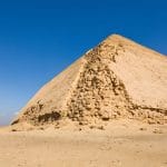 The distinct and imposing Bent Pyramid, a fascinating ancient Egyptian monument in the historic Dahshur necropolis.