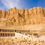 Queen Hatshepsut Temple nestled dramatically beneath cliffs near the Valley of the Kings