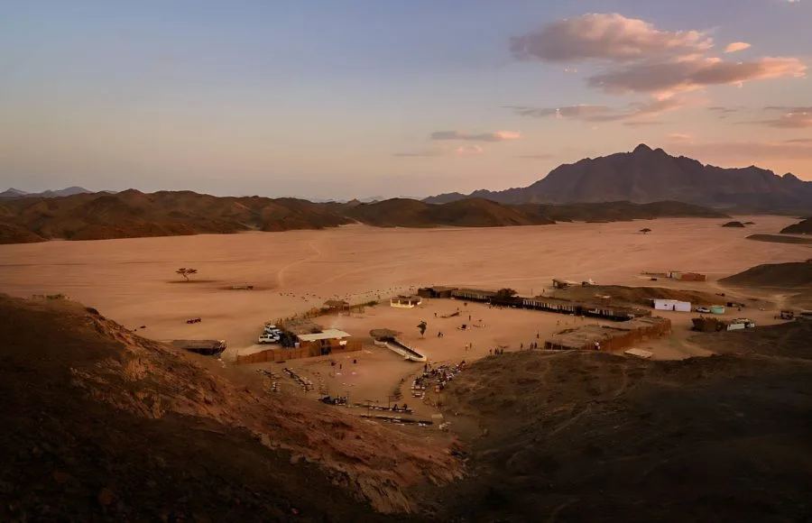 Beautiful-View-Of-Valley-In-The-Egyptian-Desert-At-Sunset-Marsa-Alam
