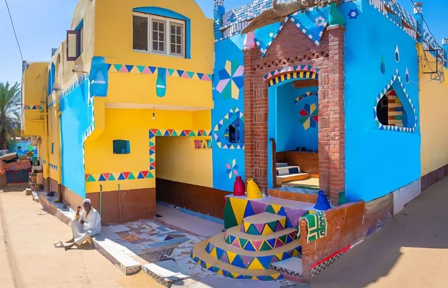 Colourful-Nubian-houses-in-Aswan