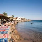 Dahab-Sinai-Peninsula-Gulf-Of-Aqaba-Egypt-Sunbeds-On-Beach