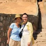 Female-tourists-ascending-to-the-tombs-of-the-Nobles-in Aswan