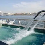 Plunge pool with water jets on the sundeck of the Kazazian Berge luxury dahabiya on the Nile River