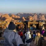 Sunrise-At-Mount-Sinai-Summit-Road-On-Which-Pilgrims-Climb-The-Mountain-Of-Moses-Egypt
