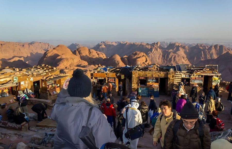 Sunrise-At-Mount-Sinai-Summit-Road-On-Which-Pilgrims-Climb-The-Mountain-Of-Moses-Egypt
