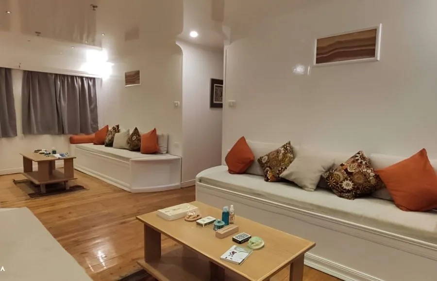 Interior cabin view and online booking form for the Three Pyramids Dahabiya Nile Cruise with Tripidays Egypt Tours.