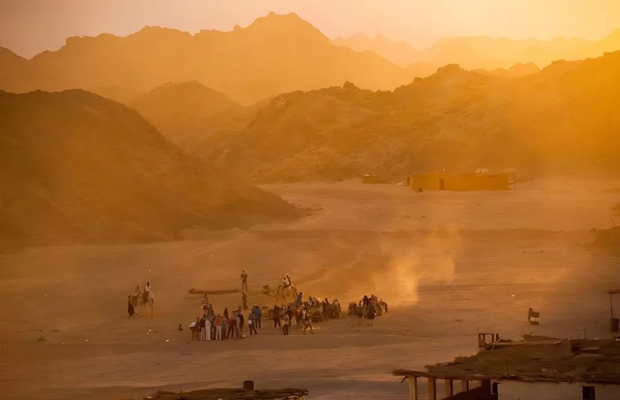 Tourists-Visiting-Bedouin-Village-In-Eastern-Desert-Hurghada