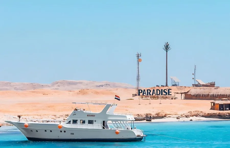 White-ship-near-Paradise-Island-Hurghada