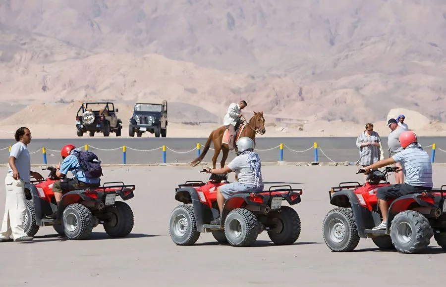 A-horse-and-quad-bikes-in-Dahab-Sinai-Desert-Egypt