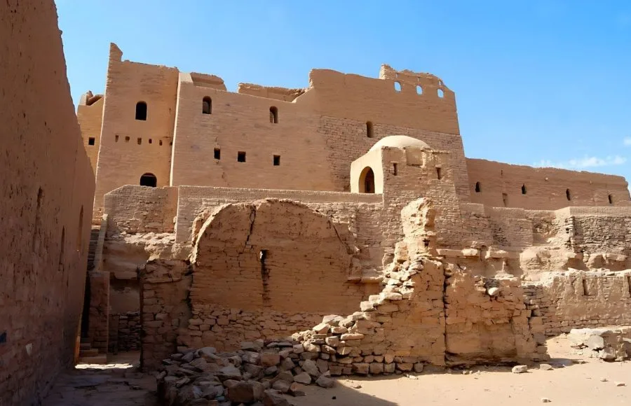 The-Ruins-Of-The-Monastery-Of-St-Simeon-On-The-Banks-Of-The-River-Nile-At-Aswan