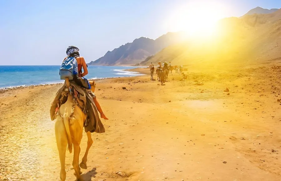 woman-on-camels-ride-Blue-Hole-Dahab