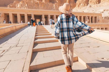 Tourist Ascending The Steps Of The Temple Of Hatshepsut A Highlight Of The 3 Day Upper Egypt Short Break Tour