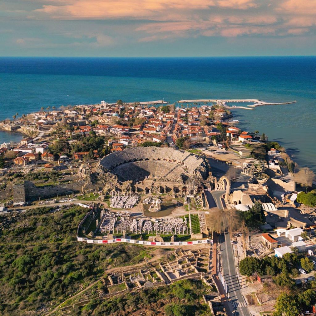 Aerial view of Side in Antalya