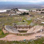 Amphitheater-in-ancient-city-of-the-Hierapolis-Dramatic-sunset-sky-Unesco-Cultural-Heritage-Monument-Denizli-Turkey