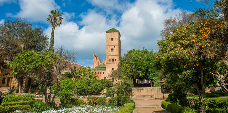 Andalusian gardens in Udayas kasbah Rabat Morocco